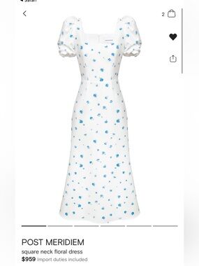 Post Meridiem White Maxi Skirt with Blue Floral Print